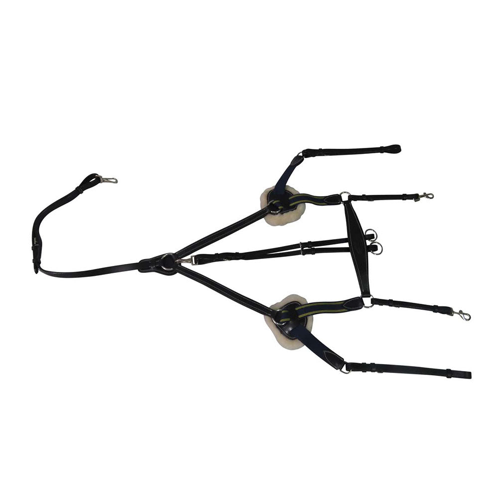 Henri de Rivel Pro 5 Point Elastic Breastplate Martingale with Running Attachment - Breeches.com