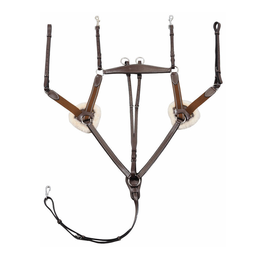 Henri de Rivel Pro 5 Point Elastic Breastplate Martingale with Running Attachment - Breeches.com