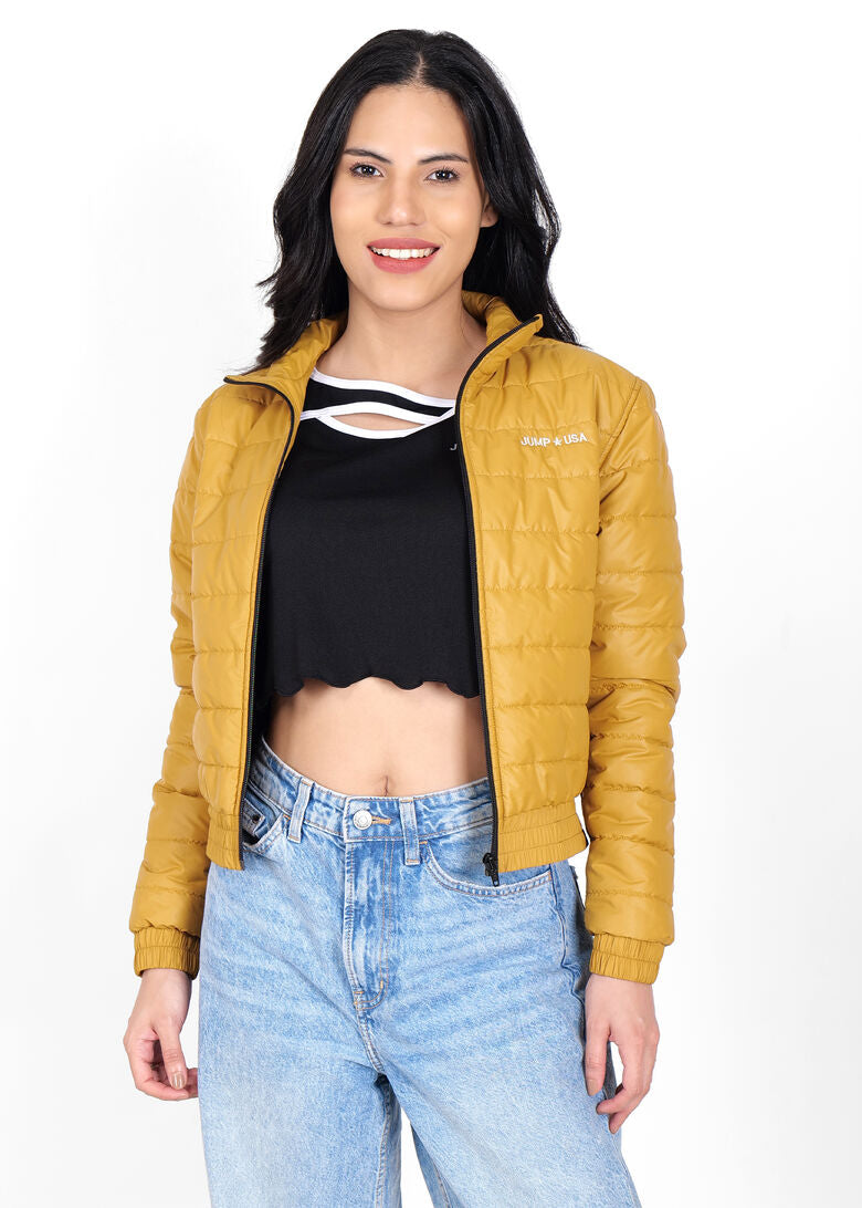 JUMP USA Women's stylish Mustard Quilted Jacket