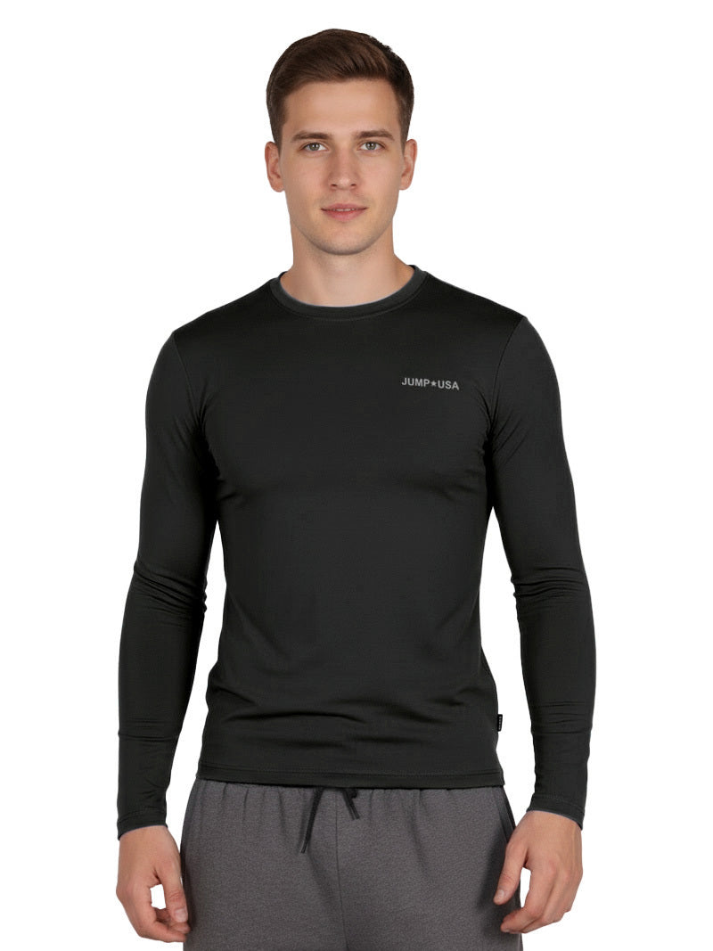Jump USA Men's Icefil Round Neck Full Sleeves Compression Fit T-Shirt