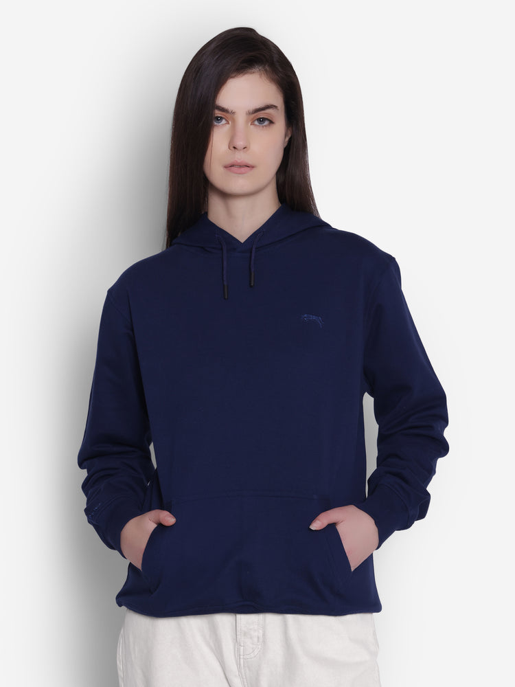 JUMP USA Women Black Solid Hoodie