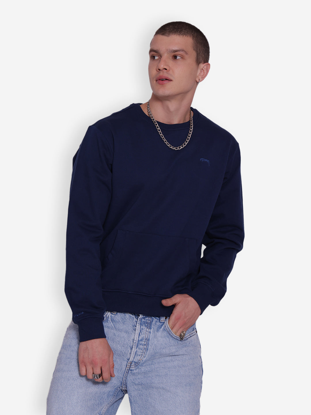 JUMP USA Men's Solid Pullover Sweatshirt