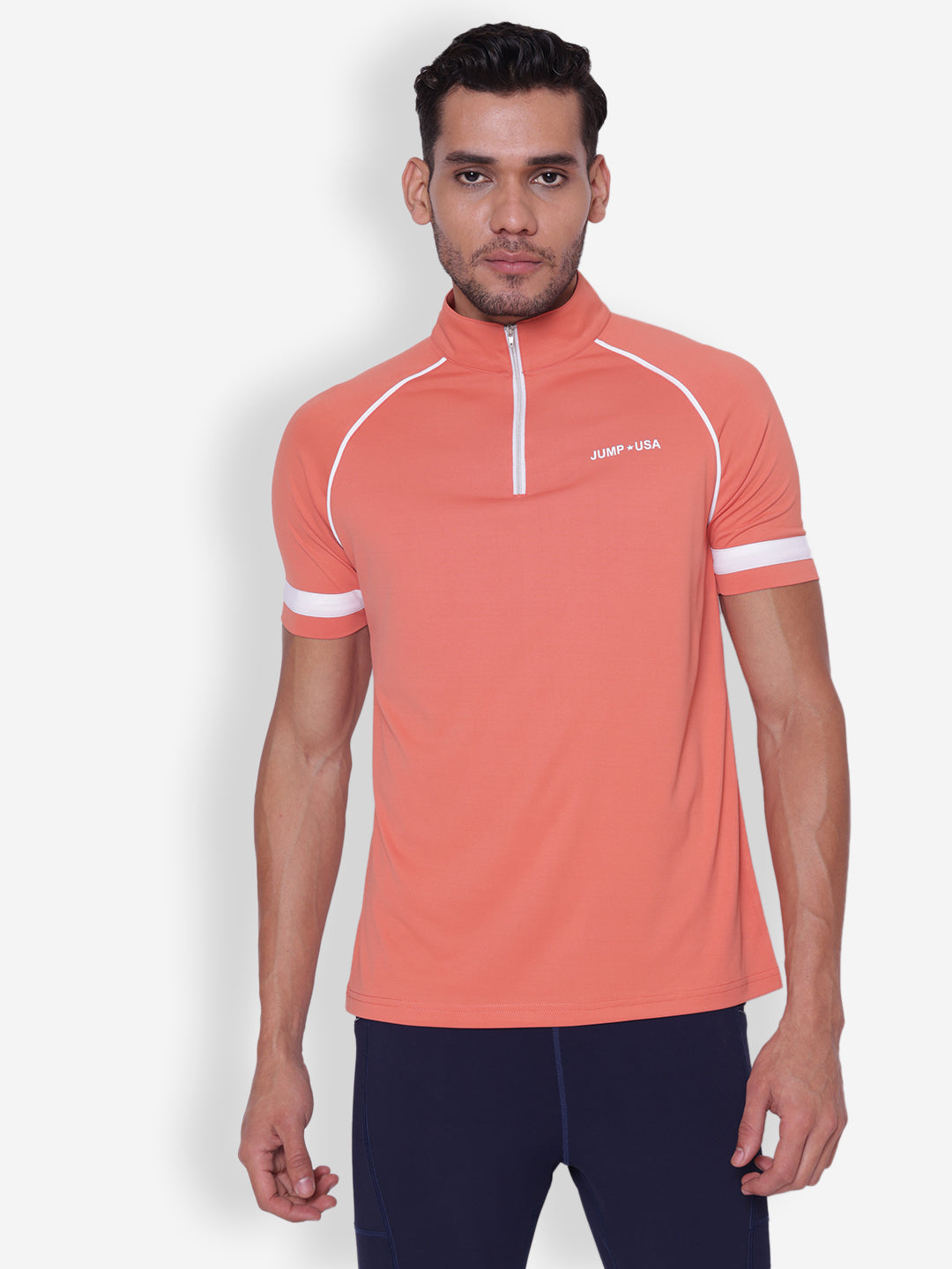 JUMP USA Mens High Neck Half Sleeve T-shirt