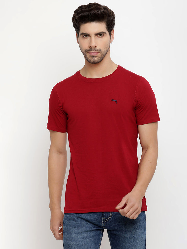 JUMP USA Unisex Solid Round Neck Cotton T-shirt