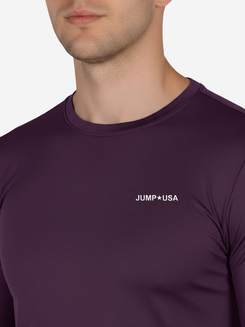 Jump USA Men's Icefil Round Neck Full Sleeves Compression Fit T-Shirt