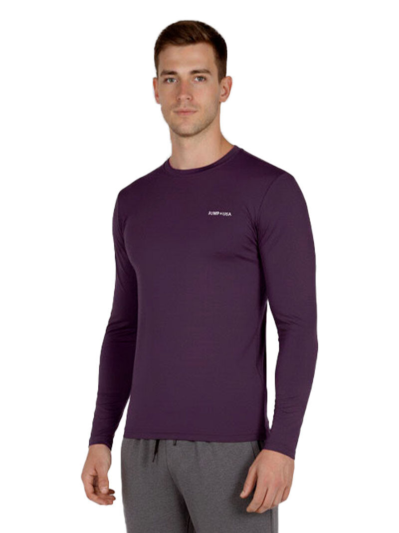 Jump USA Men's Icefil Round Neck Full Sleeves Compression Fit T-Shirt