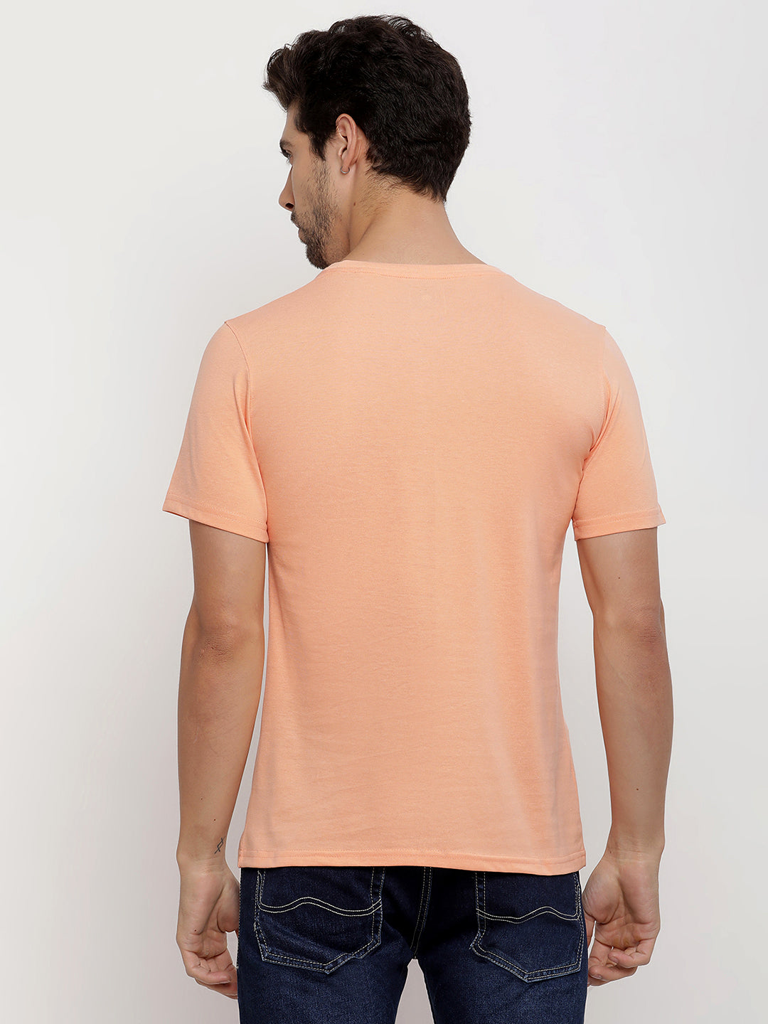 JUMP USA Men's Solid Round Neck T-shirt