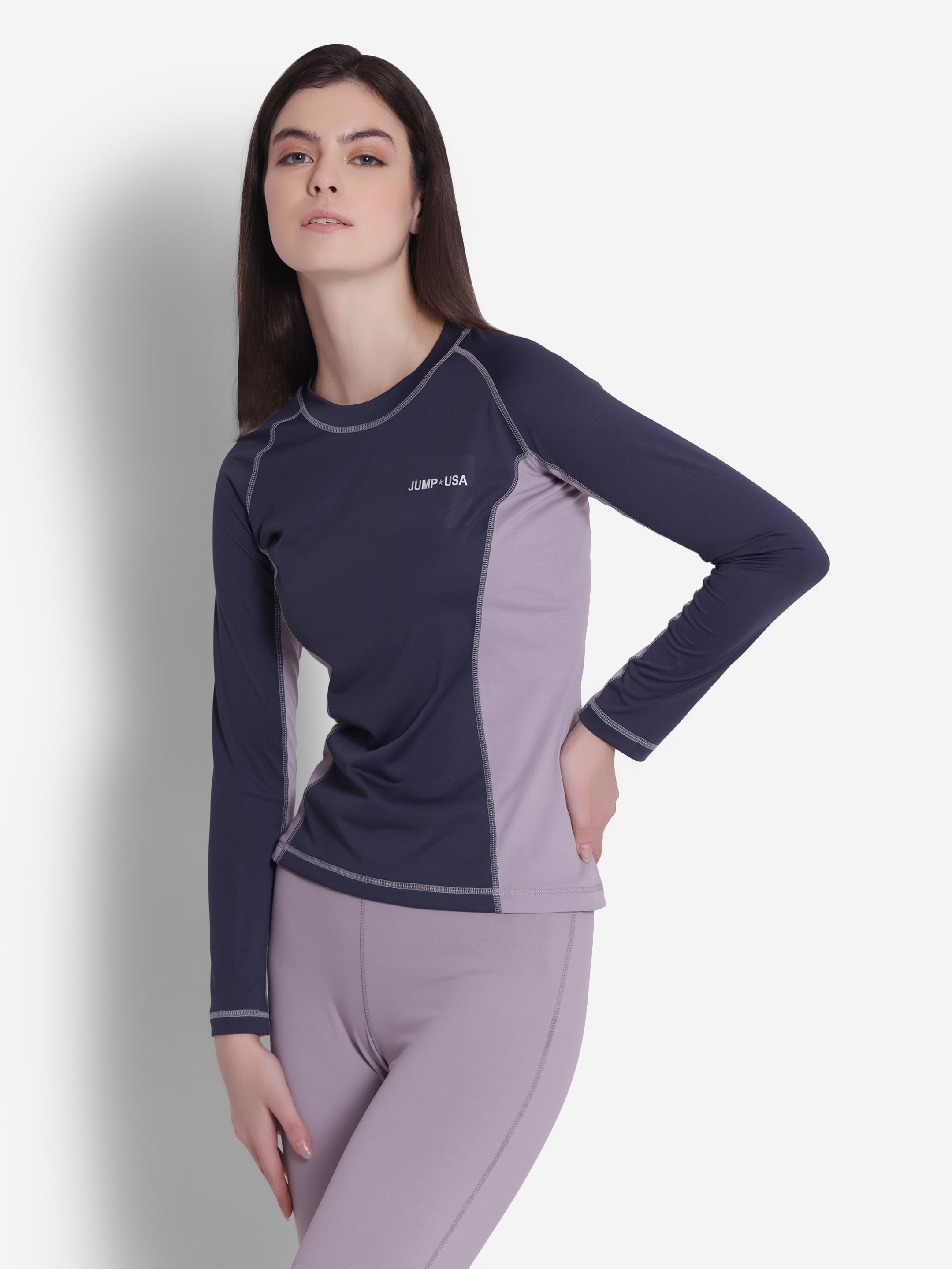 JUMP USA Full-Sleeves Round-Neck T-Shirt For Women