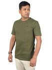 JUMP USA Unisex Solid Round Neck Cotton T-shirt-Olive