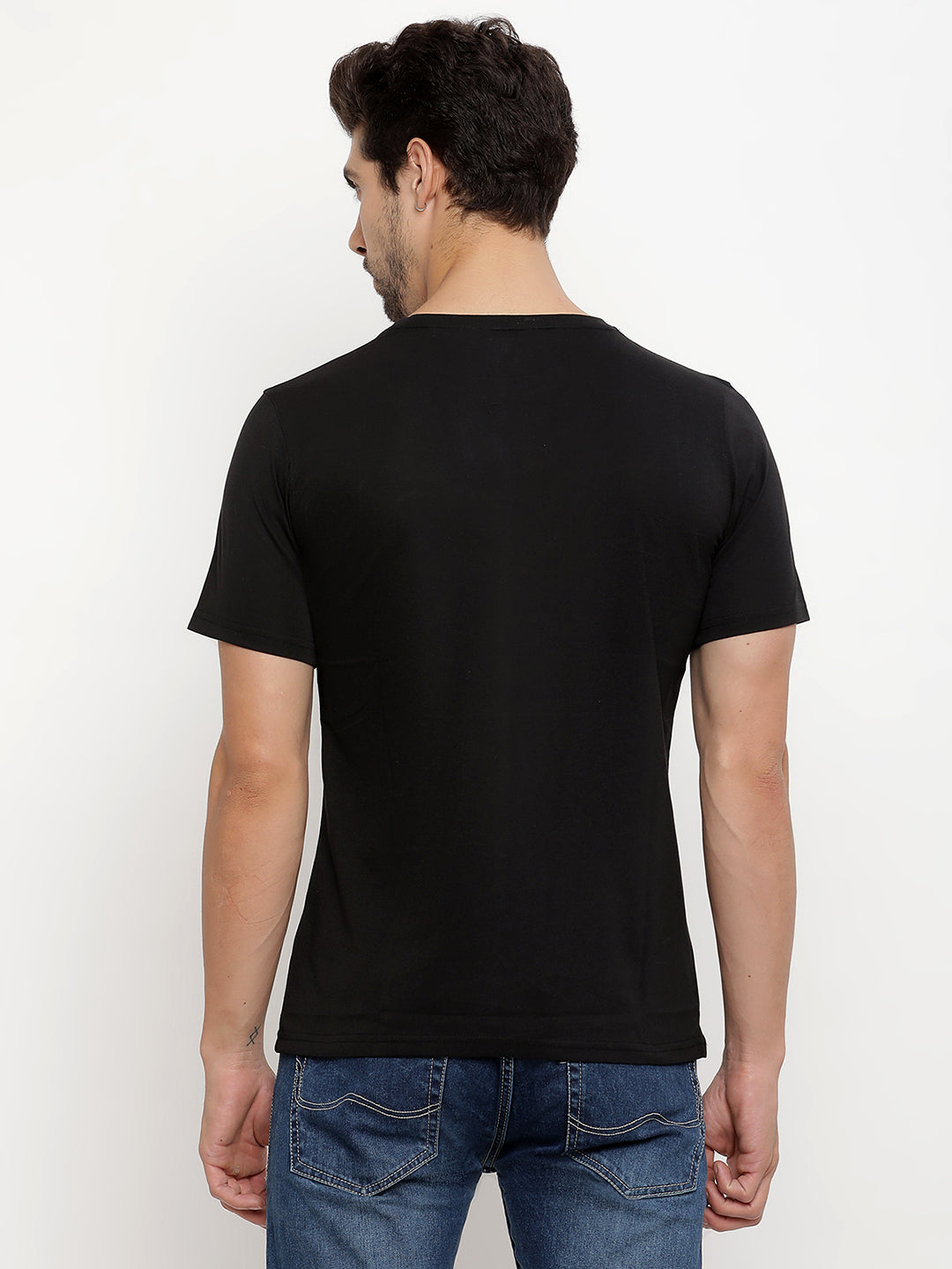 JUMP USA Men's Solid Round Neck T-shirt