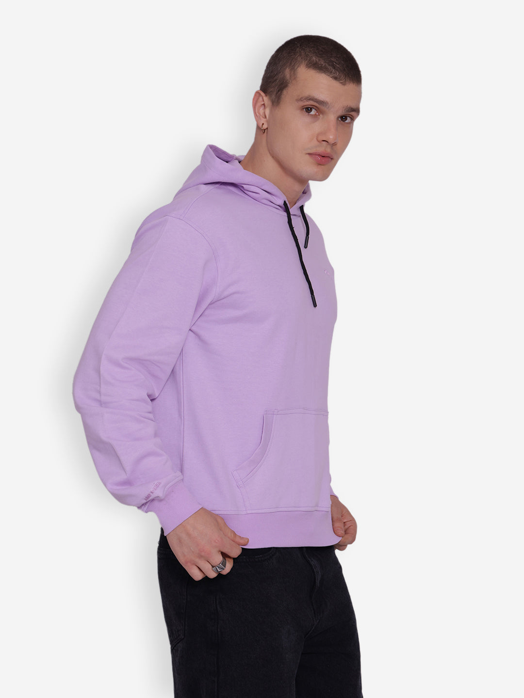 JUMP USA Mens Solid Lavender Hoodie