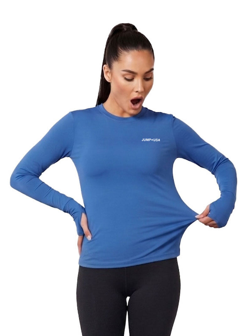 Jump USA Ladies Icefil Round Neck Full Sleeves Compression Fit Thumbhole T-Shirt