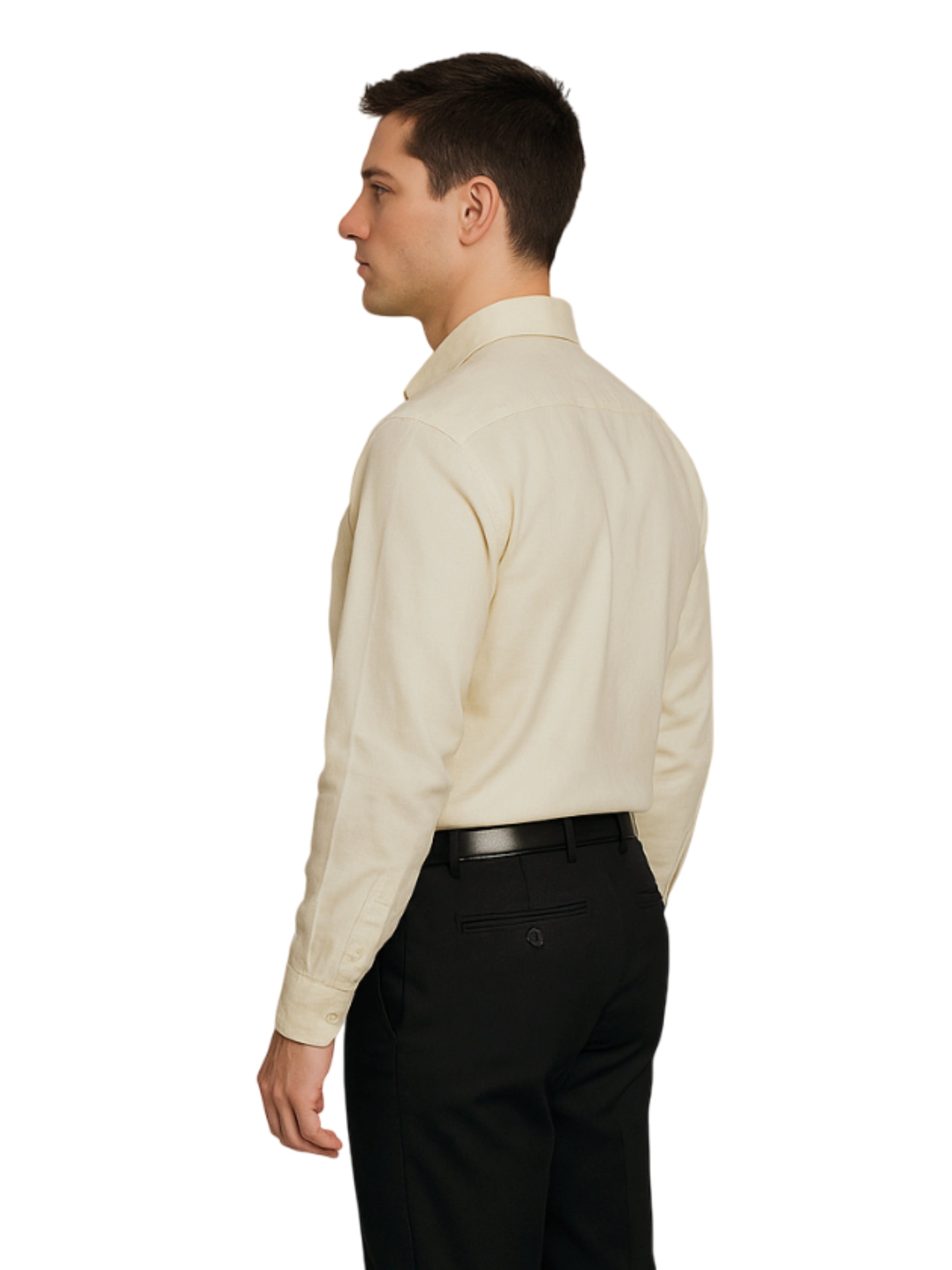 JUMP USA Men’s Pastel Yellow Cotton Regular Fit Shirt