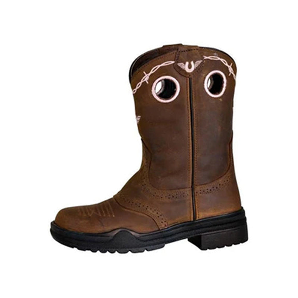 TuffRider Youth Yosemite Barbed Wire Embroidered Round Toe Western Boots