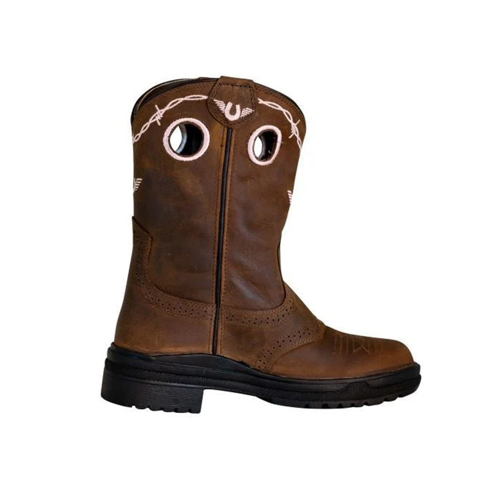 TuffRider Youth Yosemite Barbed Wire Embroidered Round Toe Western Boots