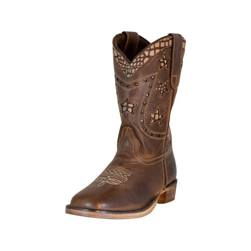 TuffRider Youth Rocky Mountain Star Snake Printed Square Toe Western Boots