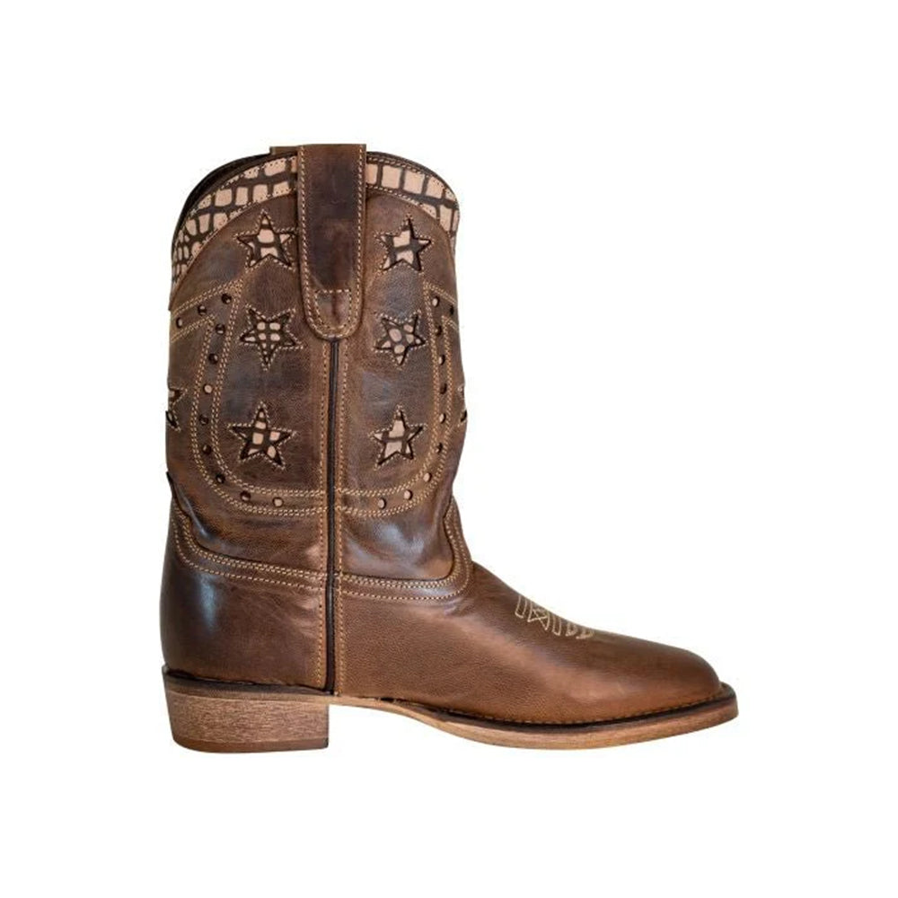 TuffRider Youth Rocky Mountain Star Snake Printed Square Toe Western Boots