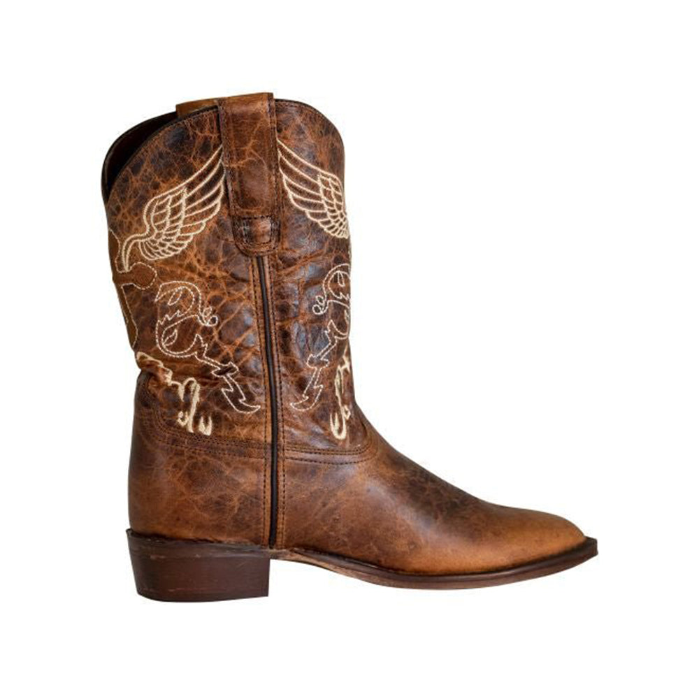 TuffRider Youth Sequoia Cross & Wing Embroidered Square Toe Western Boots