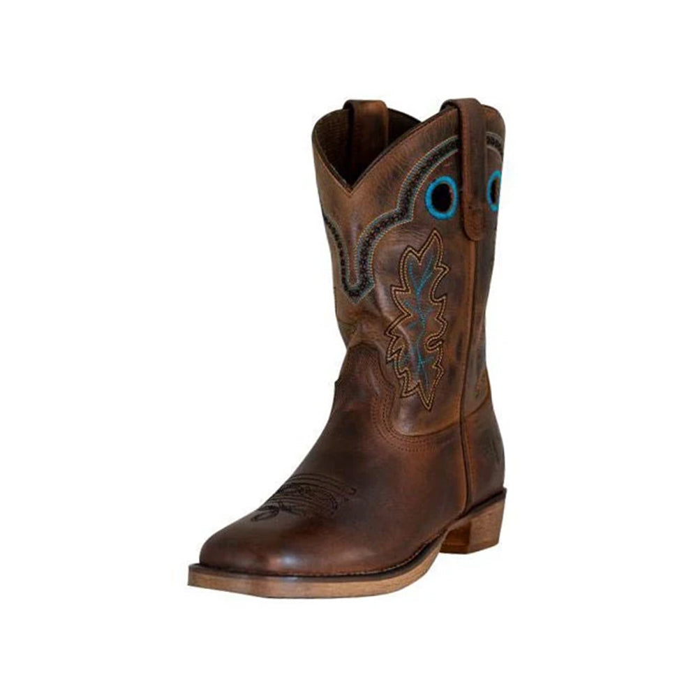 TuffRider Youth Rushmore Oak Leaf Embroidered Square Toe Western Boots