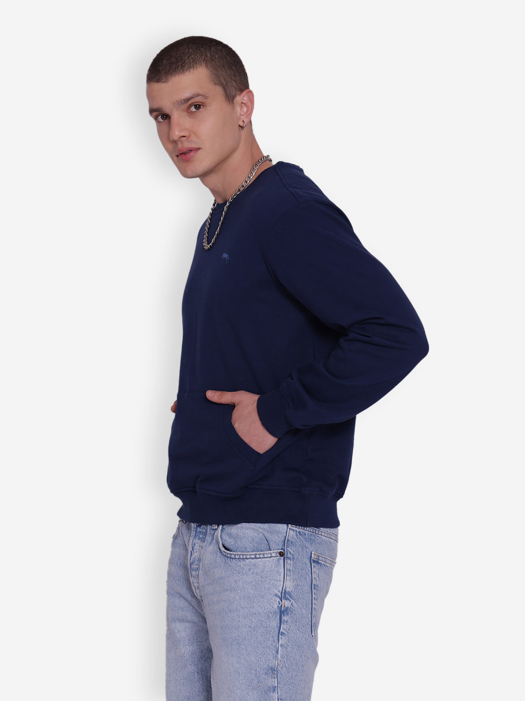 JUMP USA Men's Solid Pullover Sweatshirt