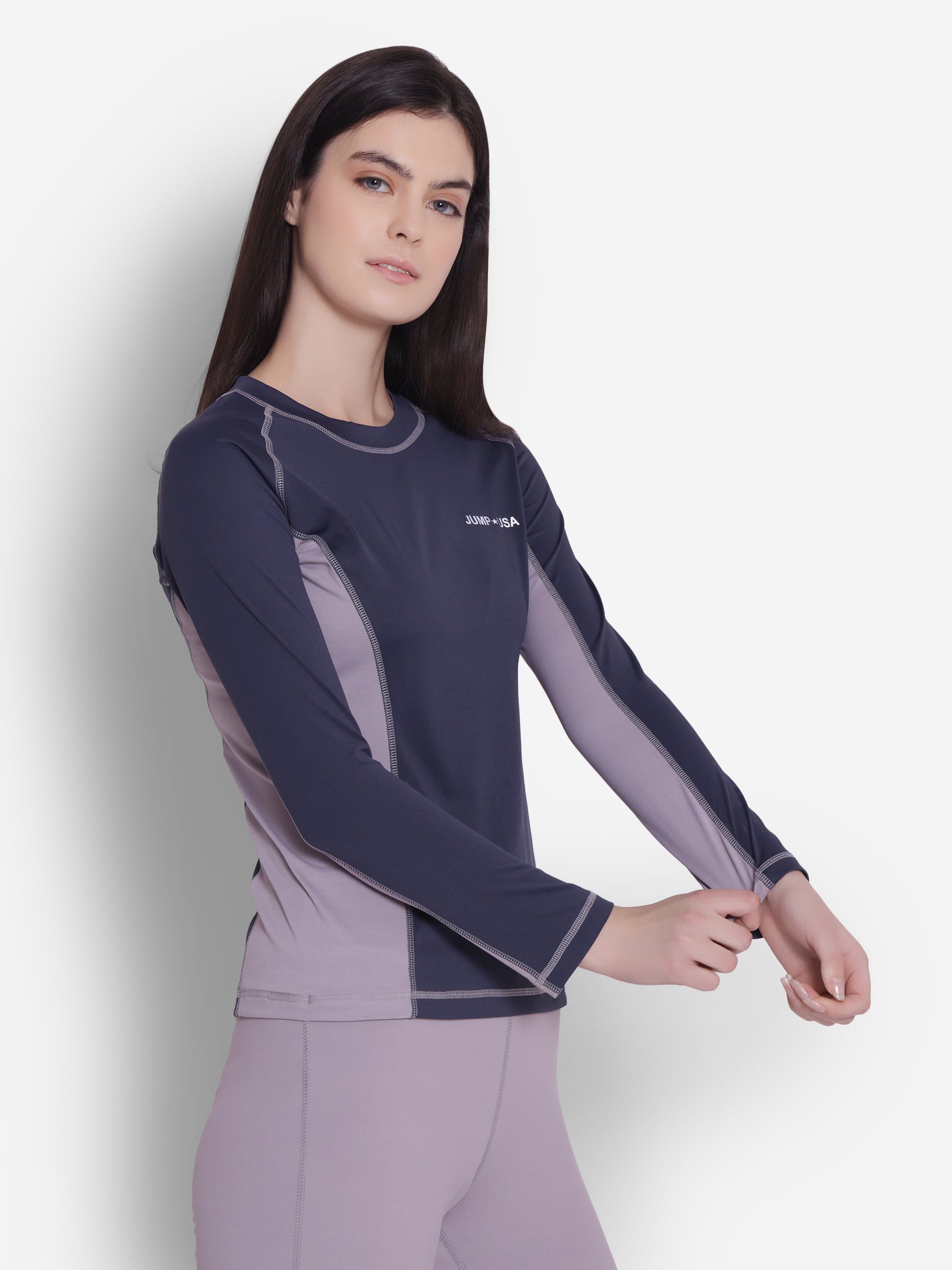 JUMP USA Full-Sleeves Round-Neck T-Shirt For Women