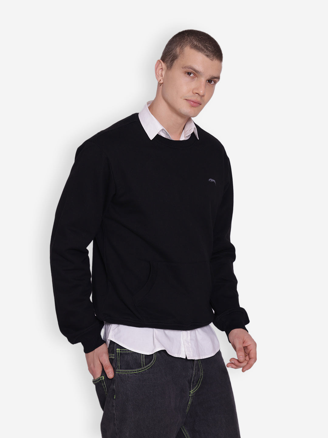 JUMP USA Men's Solid Pullover Sweatshirt