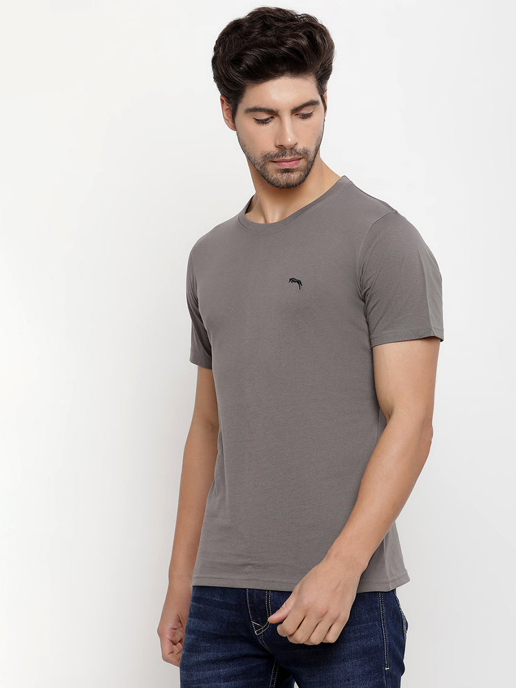 JUMP USA Unisex Solid Round Neck Cotton T-shirt