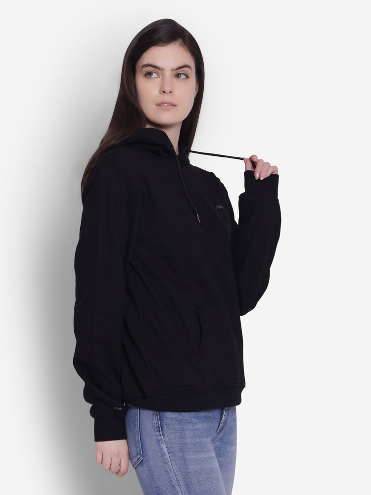 JUMP USA Women Black Solid Hoodie