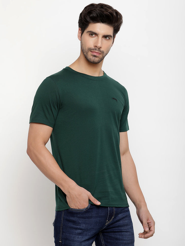 JUMP USA Unisex Solid Round Neck Cotton T-shirt