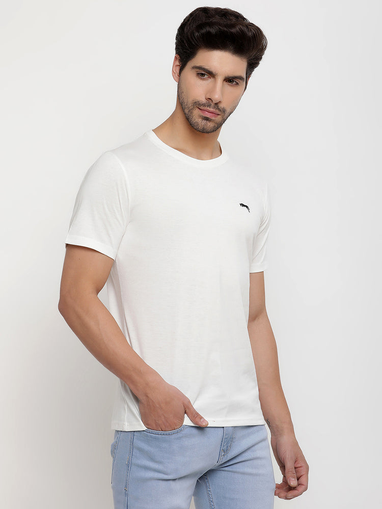 JUMP USA Unisex Solid Round Neck Cotton T-shirt