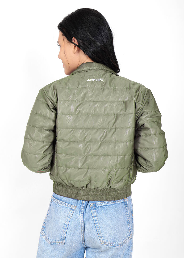 JUMP USA Women Frost Defense Olive Quilted Jacket