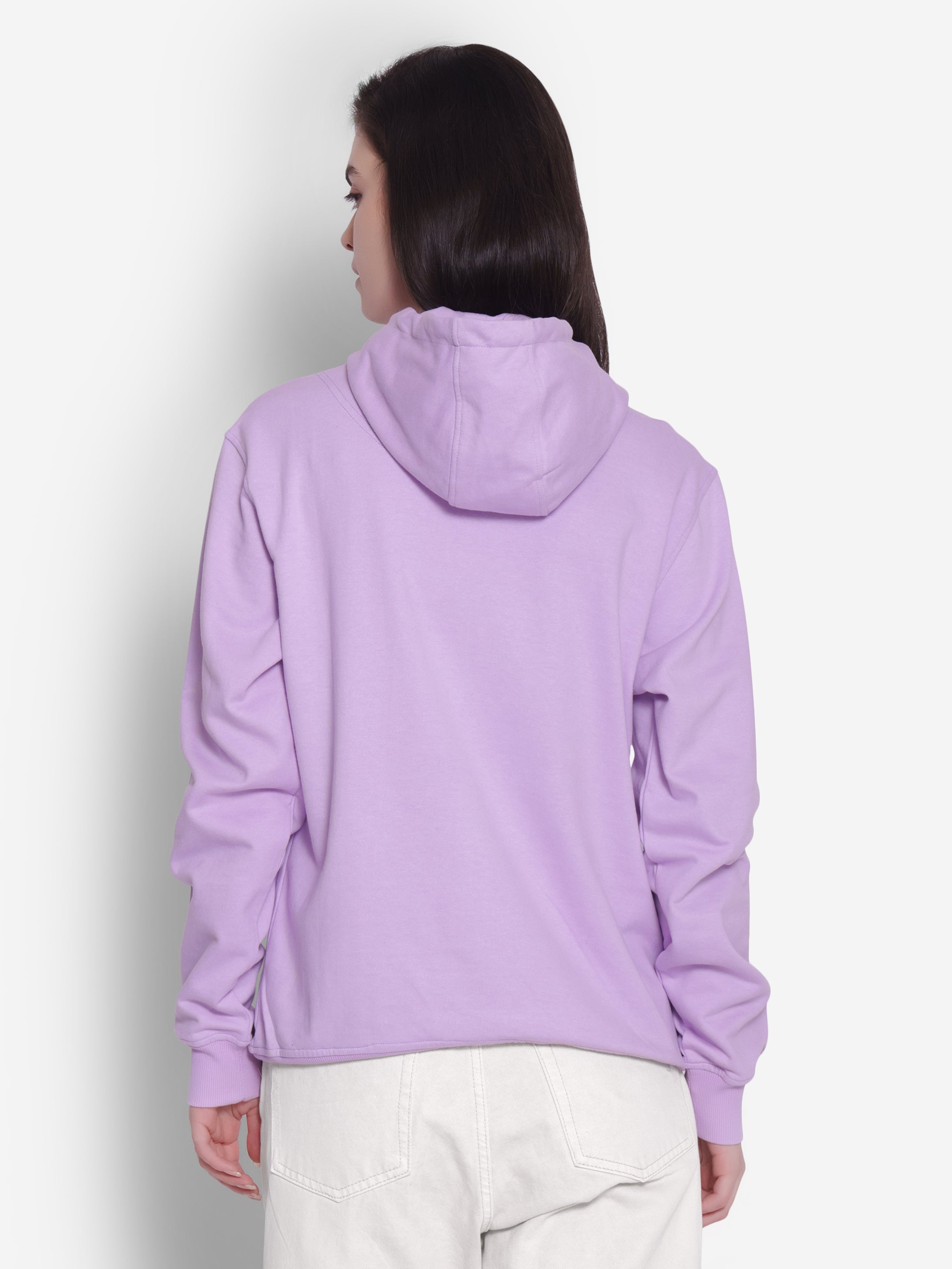 JUMP USA Women Solid Lavender Hoodie