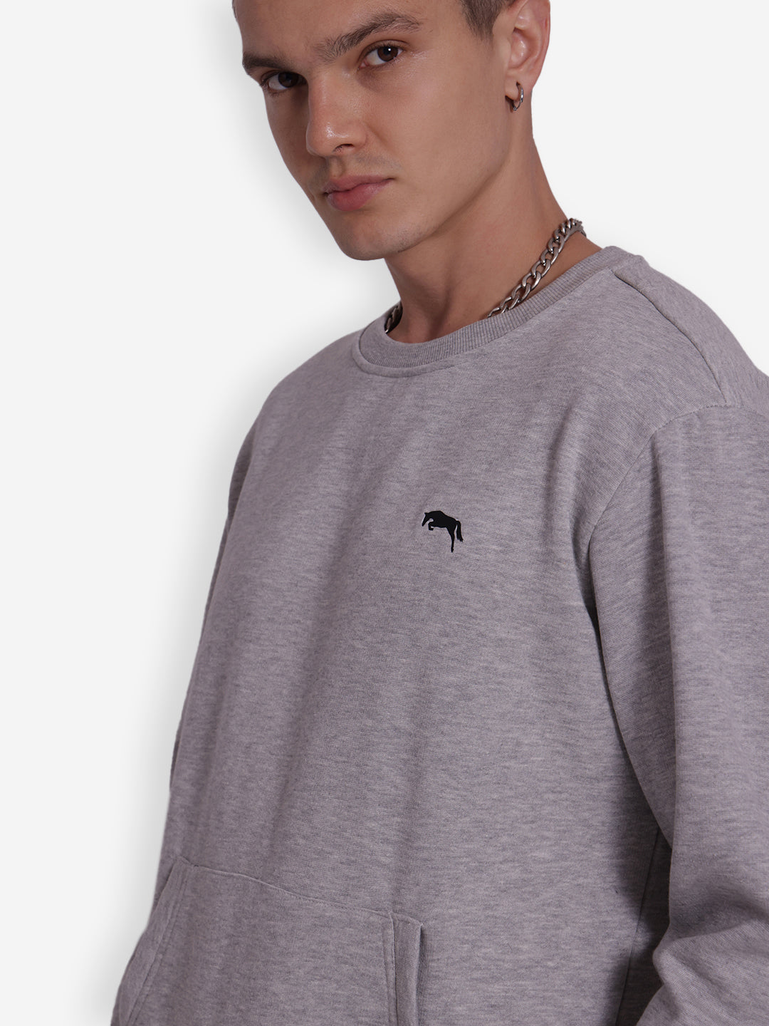 JUMP USA Men's Solid Pullover Sweatshirt