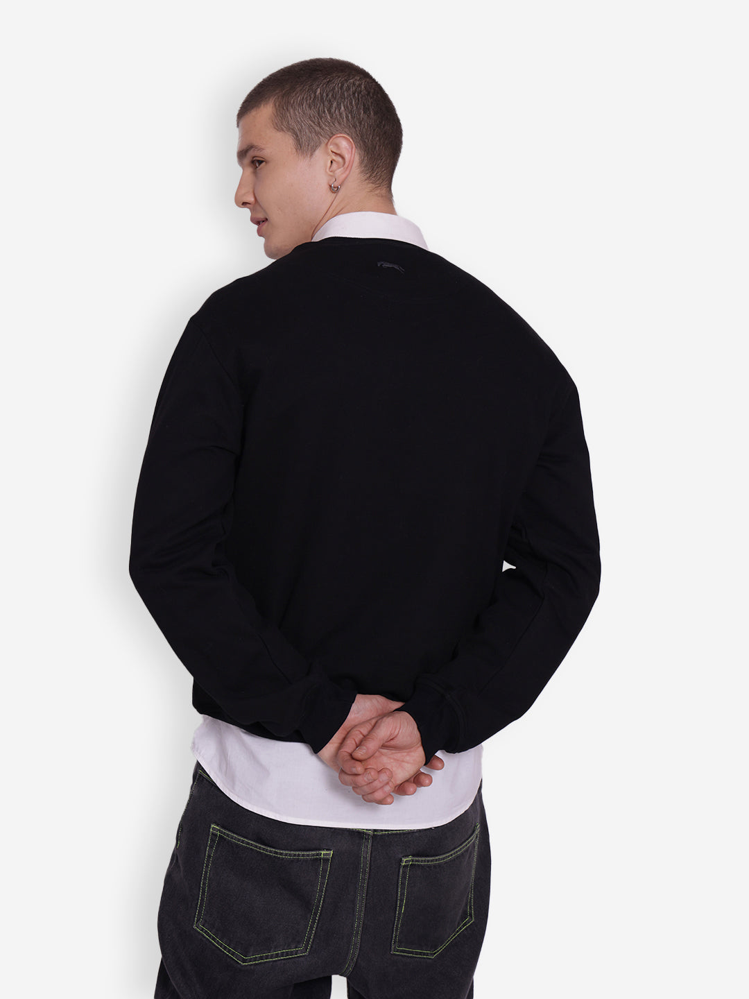 JUMP USA Men's Solid Pullover Sweatshirt