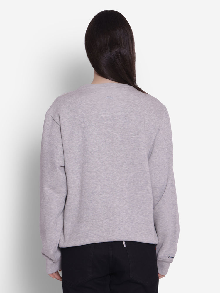 JUMP USA Women Solid Grey Pullover Sweatshirt