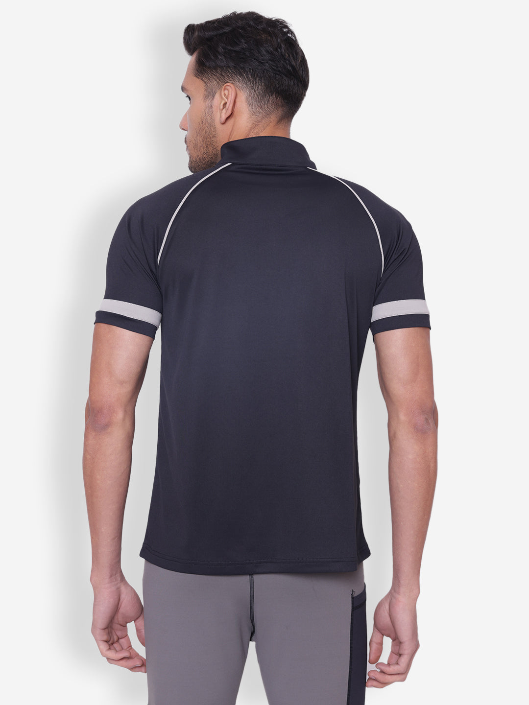 JUMP USA Men's High Neck Half Sleeve T-shirt