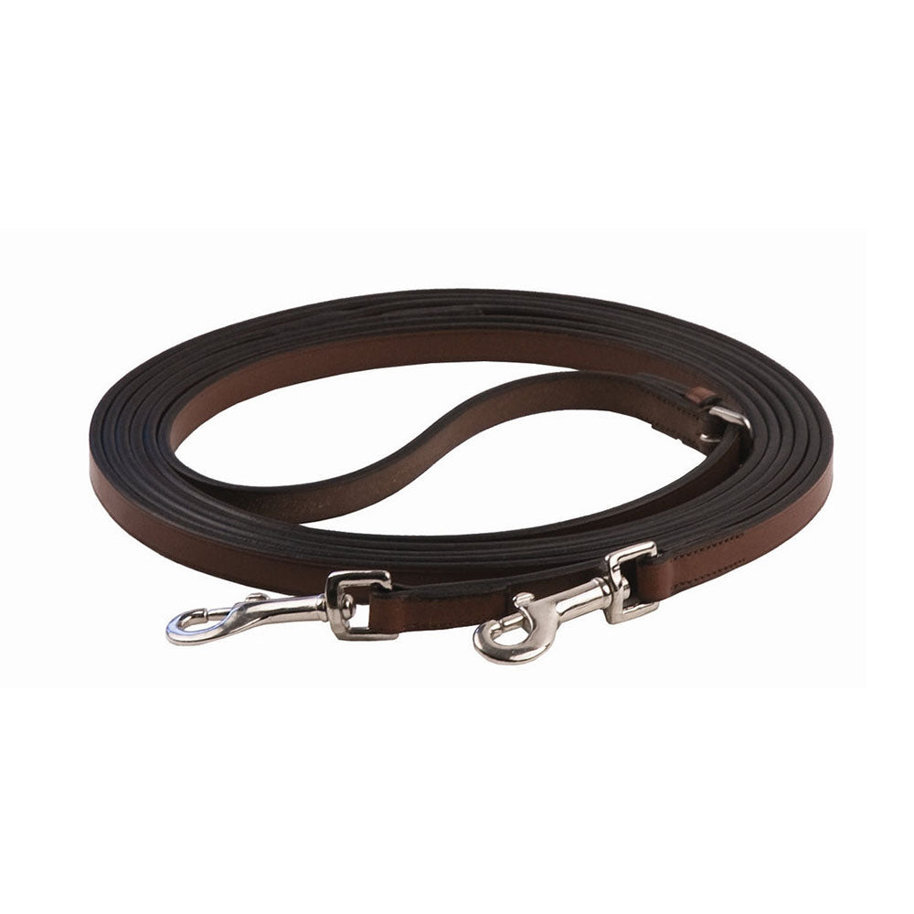 Henri de Rivel Advantage Breastplate Draw Reins - Full Leather with Breastplate Snap - Breeches.com