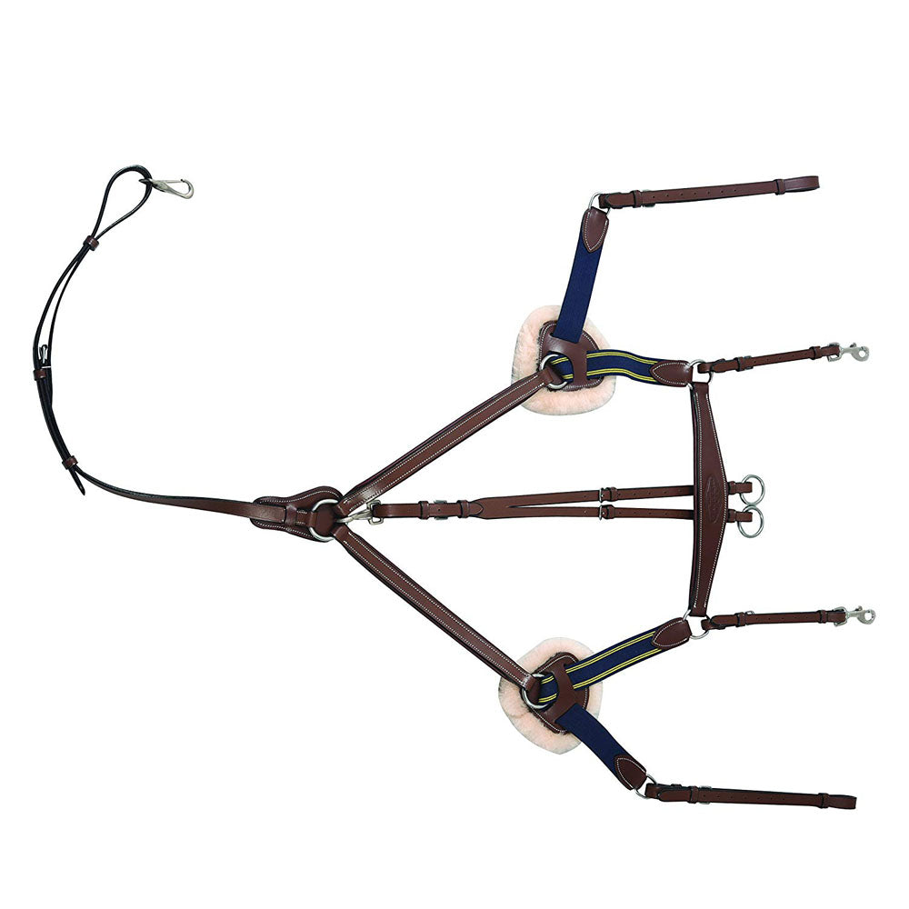 Henri de Rivel Pro 5 Point Elastic Breastplate Martingale with Running Attachment - Breeches.com