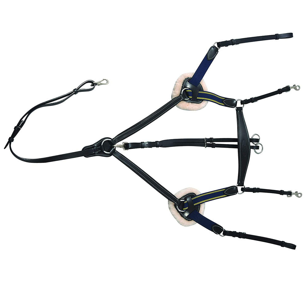 Henri de Rivel Pro 5 Point Elastic Breastplate Martingale with Running Attachment - Breeches.com
