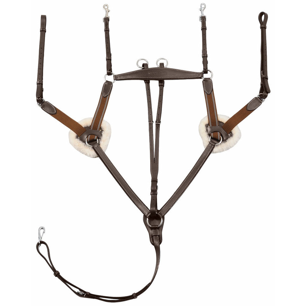 Henri de Rivel Pro 5 Point Elastic Breastplate Martingale with Running Attachment - Breeches.com