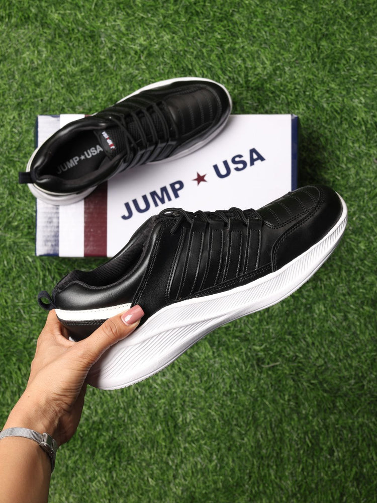 JUMP USA Men's Black Artemis Sports Running Shoes