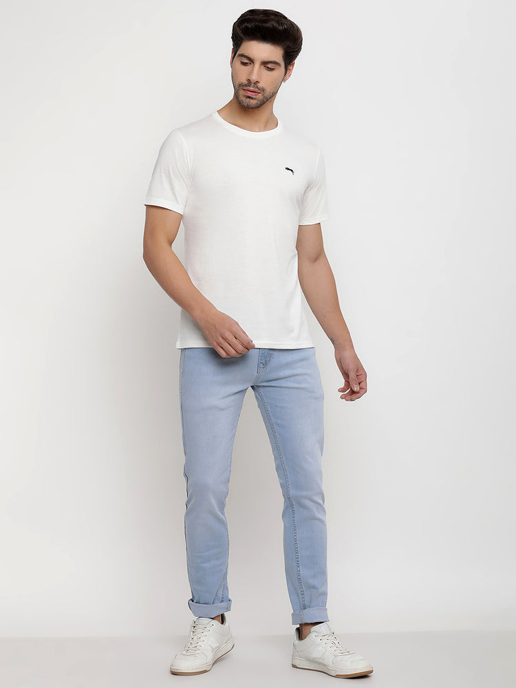JUMP USA Unisex Solid Round Neck Cotton T-shirt
