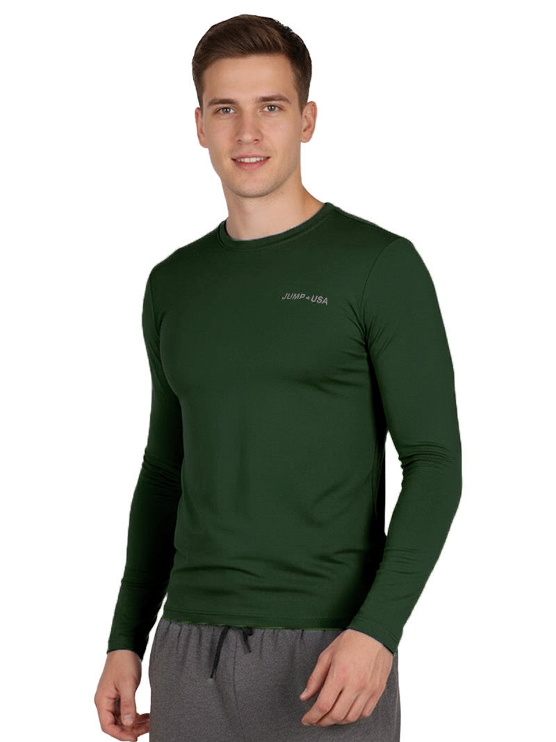 Jump USA Men's Icefil Round Neck Full Sleeves Compression Fit T-Shirt