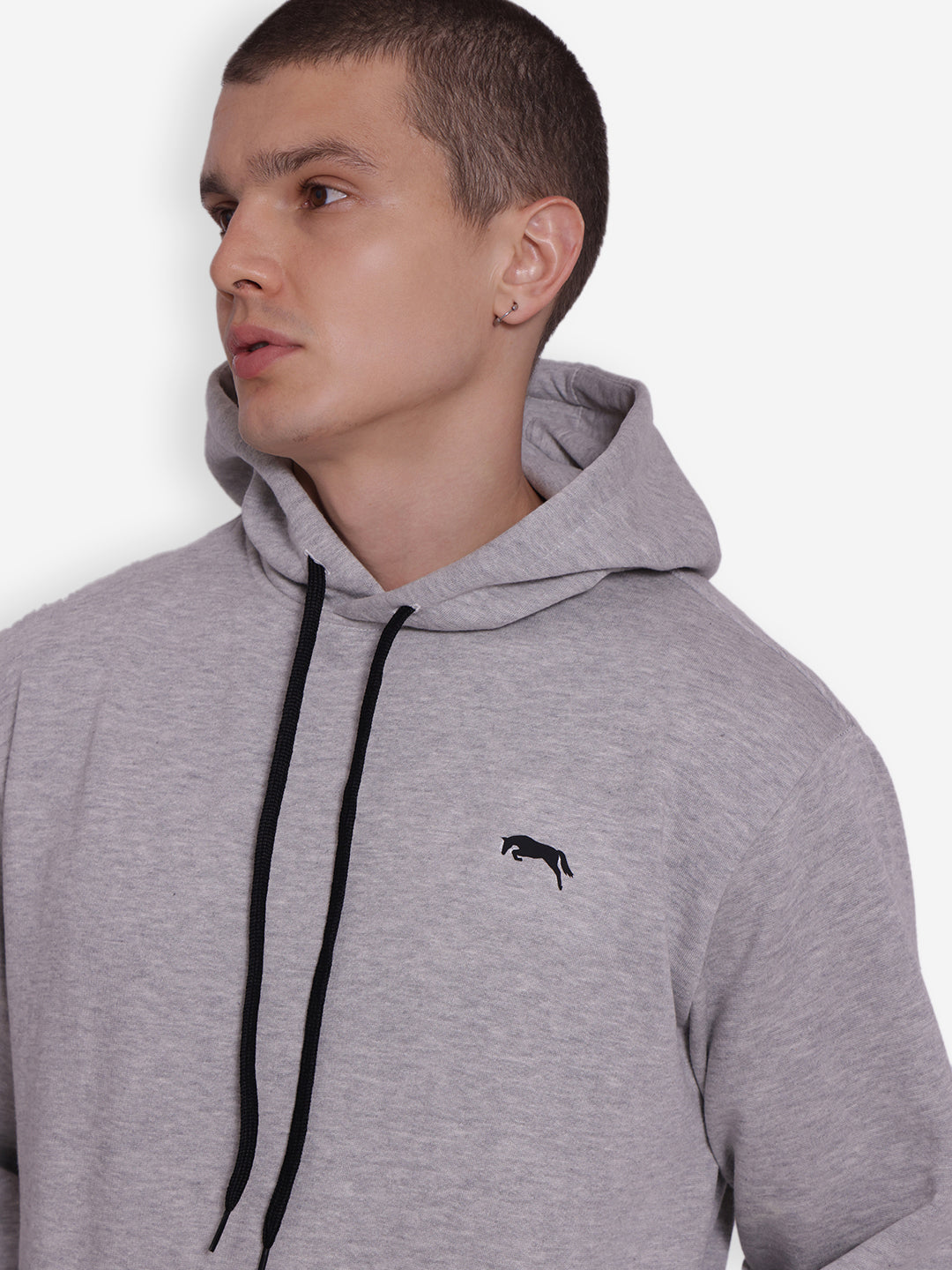 JUMP USA Mens Solid Grey Hoodie