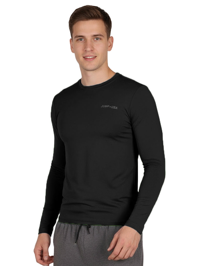 Jump USA Men's Icefil Round Neck Full Sleeves Compression Fit T-Shirt