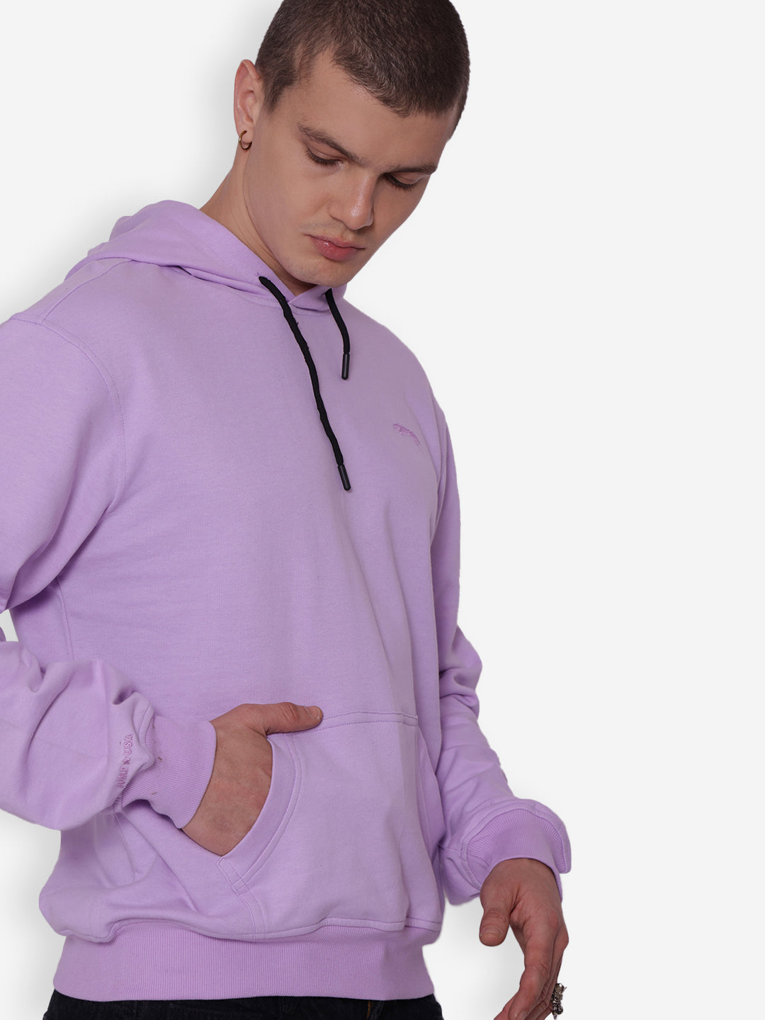 JUMP USA Mens Solid Lavender Hoodie