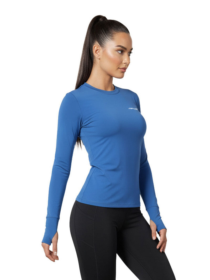 Jump USA Ladies Icefil Round Neck Full Sleeves Compression Fit Thumbhole T-Shirt