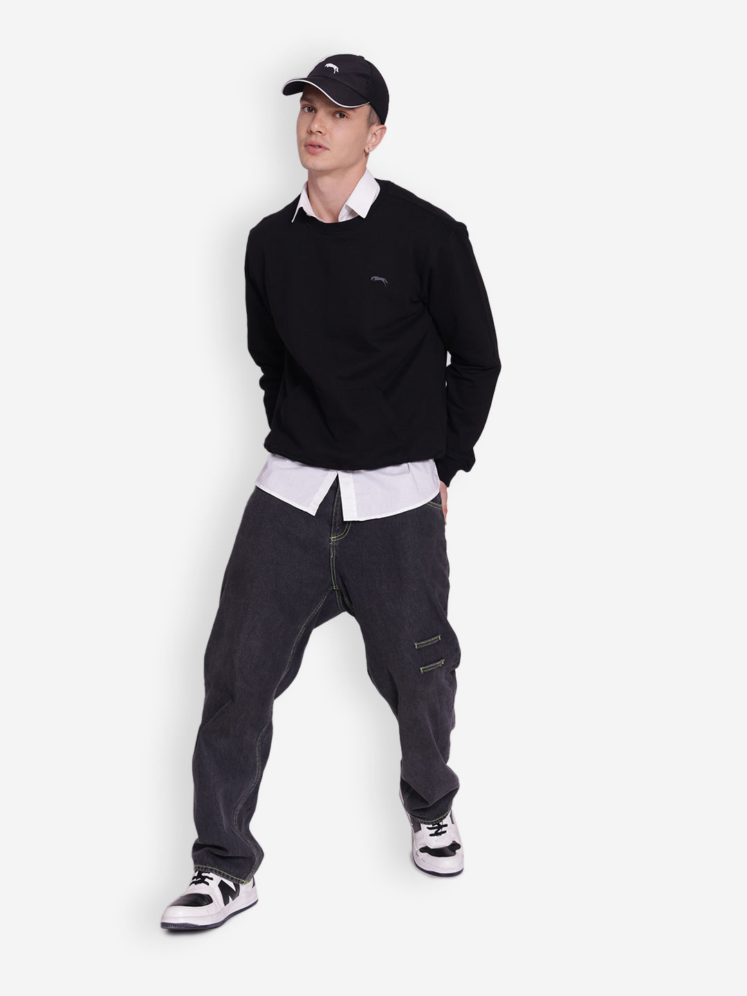 JUMP USA Men's Solid Pullover Sweatshirt