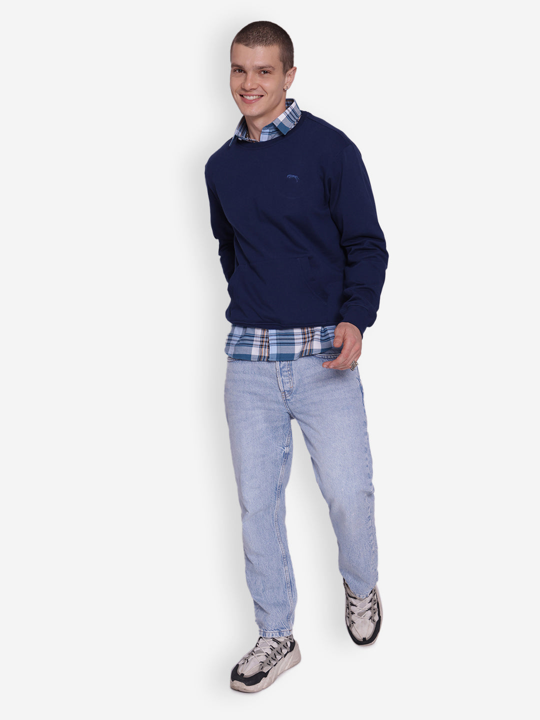 JUMP USA Men's Solid Pullover Sweatshirt