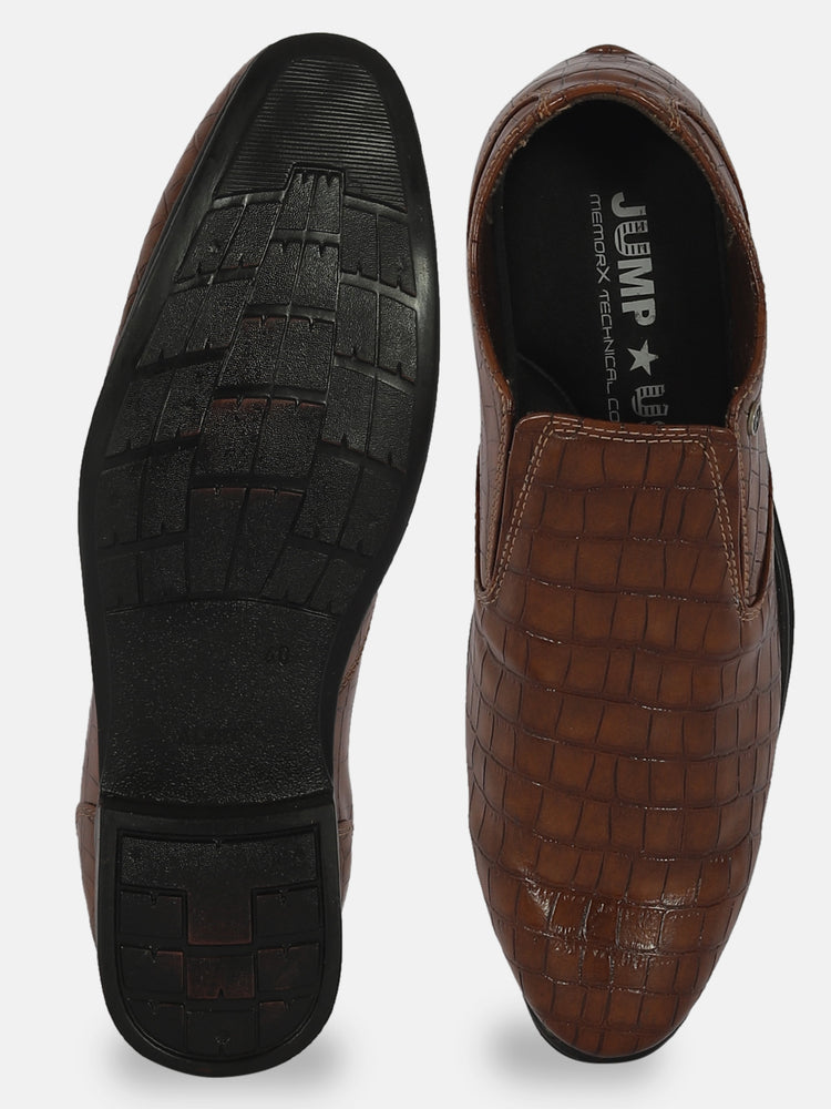JUMP USA Mens Brown Slip On Formal Shoes